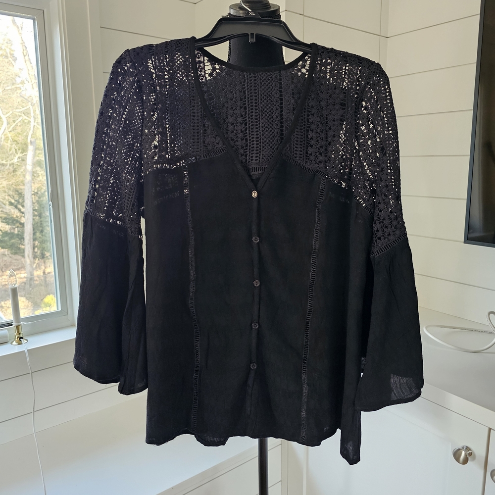 Source Unknown Black Lace Blouse
